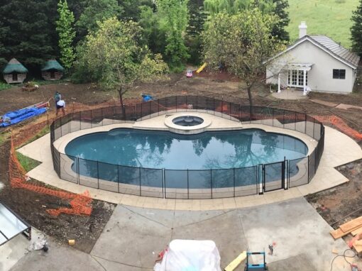 Pool Fence During Installation