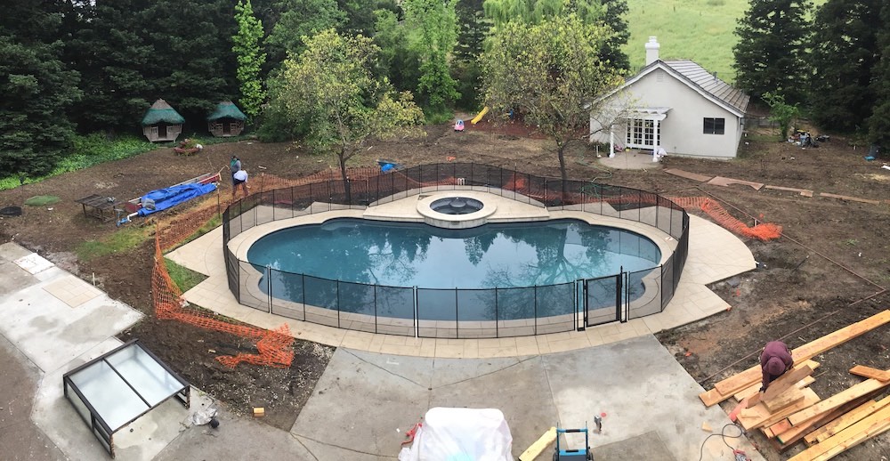 Pool Fence During Installation